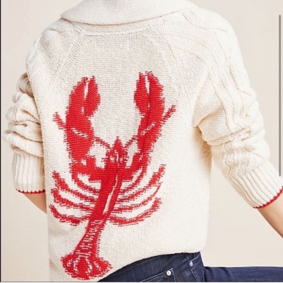 Anthropologie Lobster Cardigan - Picture 4 of 9